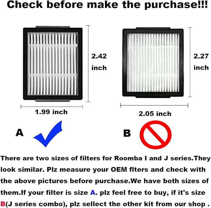 24PK Replacement Parts Kit for iRobot Roomba i7 i7+ i1 i3 i4 i5 i6 i8 J5 J6 J7 J8 J9 Plus E5 E6 Vacuum, Rubber Brushes & High-Efficiency HEPA Filters & Side Brushes