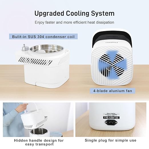 Intelligent Water Distiller Machine for Home-1.1 Gal Home Countertop Distilled Water Maker with Real-time Monitoring for Distilling, 750W Distiller Maker Purifier with 4L Glass Container for Table