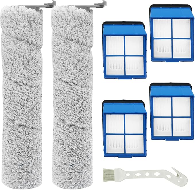 Home Times Replacement Brush Roll for Bissell CrossWave OmniForce 3882 Wet and Dry Vacuum cleaner (2 Roller+4 Hepa Filters)