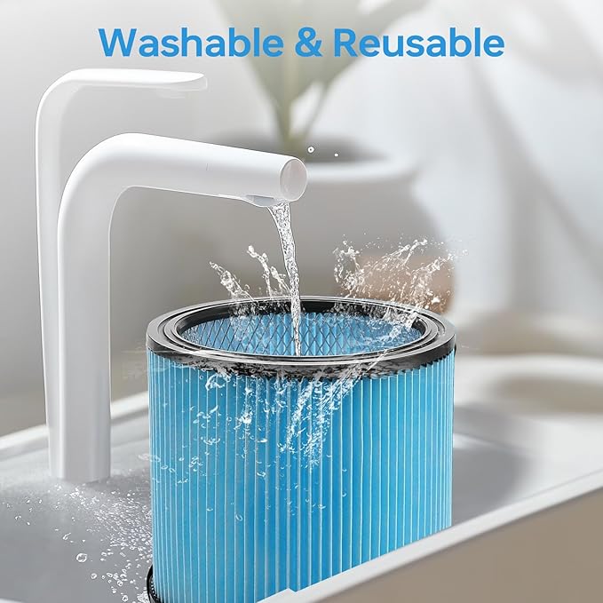 90304 Filter Replacement Parts Compatible with Shop Vac 90304 90350 90333, Fits Most 5 Gallon Up Wet Dry Vacuum Cleaner. Part # 90304, 90585 (1PCS)