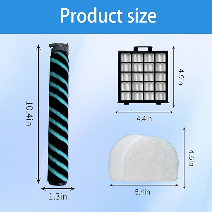 Replacement Parts Roller Brush & HEPA Filter Foam & Felt Filters Compatible with Shark Power Detect Upright AZ4000 AZ4002 AZ4002C Vacuum Cleaner