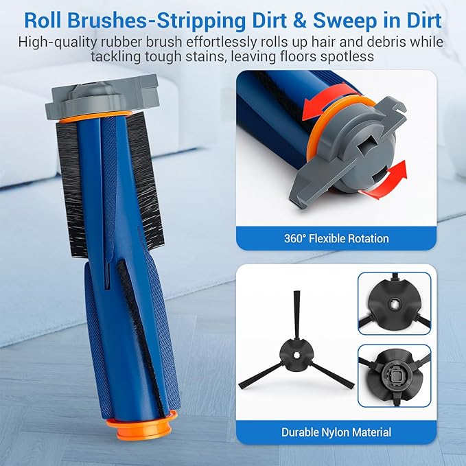 RV2310AE Replacement Parts for Shark RV2310AE AV2310AE RV2320S RV2300S Matrix UR2360S UR2350AE Robot Vacuum Cleaner 1 Brush Roller, 2 HEPA, 2 White Foam, 2 Black Foam, 6 Side Brushes