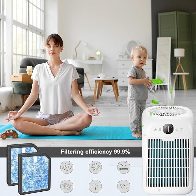 AP1501 Air Filter For Air Purifier Compatible with Aircillin Air Purifier AP1501 Replacement Filters, H13 Filter, Activated Carbon Filter, (4 FILTER+4 aroma pad)