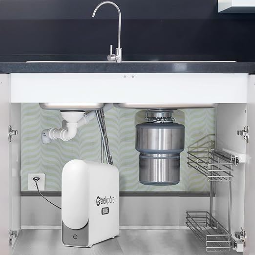 Geekpure 800 GPD Reverse Osmosis Drinking Water Filtration System with Twist Filters-Tankless-Fast Flow-2:1 Pure to Drain