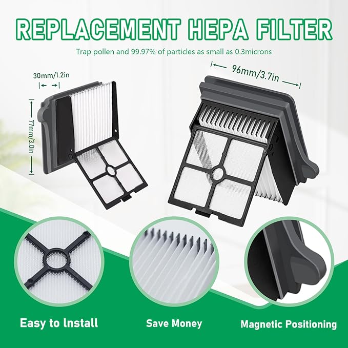 Only Floor ONE S7 Steam Roller Brush Replacement and Vacuum Filter Kit Compatible with Tineco Floor ONE S7 Steam Cordless Wet Dry Vacuum Replacement Parts,2 Roller Brushes,2 Filters,1 Cleaner Brush