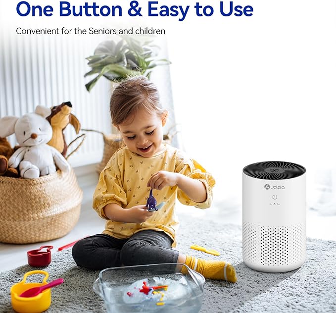 Air Purifiers for Bedroom up to 588 Ft², 20dB Bedroom Air Purifier for Small Room Removes Dust Pets Hair Smoke Odor with Aromatherapy Function(White)