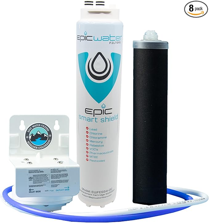 Epic Water Filters Smart Shield. Under Sink Water Filter, Inline NSF 53 Water Filter. Direct Connect DIY Install for Under Sink. Tap Water Filtration System. No Water Wasted