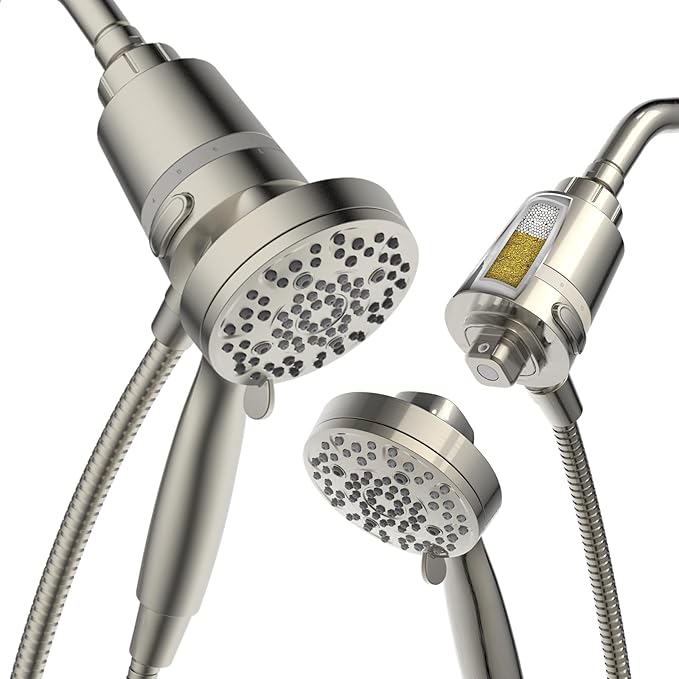 Filtered Shower Head with Handheld, Magnetic Docking System, High Pressure Handheld Shower Head with KDF Filter for Hard Water, 6 Spray Modes, Easy Installation – BNP