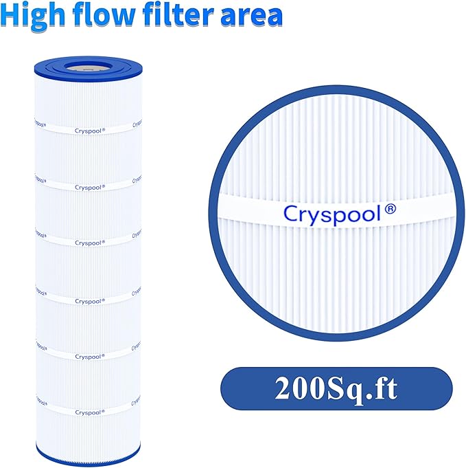 Cryspool® 08063 Filter Compatible with Jandy CS200, R0462400, PJANCS200, C-8418, 11088503, 11088513, FC-0823, 200 Sq. Ft Pool Filter Cartridge, 1 Pack