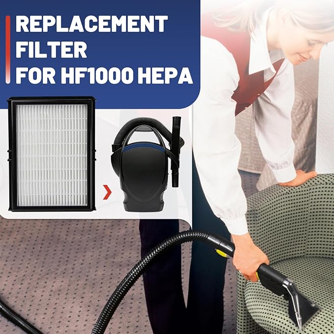 2 Pcs HF1000 HEPA Filters Compatible with Oreck Buster BB1000 Vacuum, Replacement Parts for BB1100, CC1600 Series