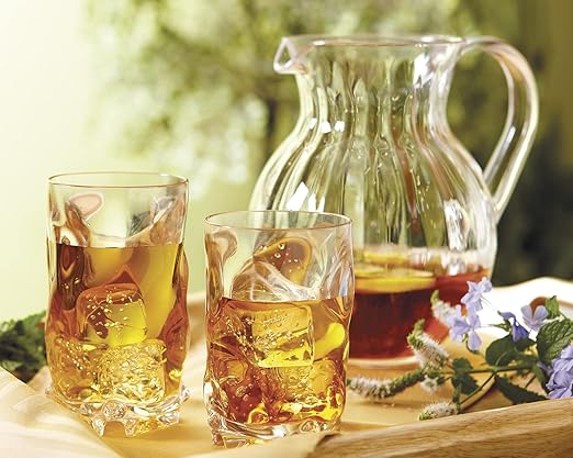 G.E.T. P-4090-PC-A Shatterproof Plastic Lemonade/Margarita Pitcher, 90 Ounce, Amber (Set of 12)