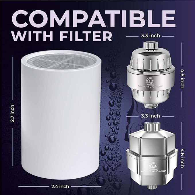 AquaHomeGroup Vitamin C + E + A Shower Filter Replacement Cartridge with Aroma Granules (Lavender) - Removes Chlorine, Supports Skin & Hair Health - Compatible with Similar 15 20 Stage Filters