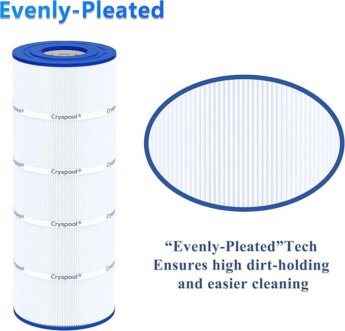 Cryspool® 08056 Filter Compatible with Jandy CS150, X-Stream CC1500, CCX1500RE, Pro Clean 150, PWWCT150, R0462300, PJANCS150, C-8414, FC-1287, 150 Sq. Ft Pool Filter Cartridge, 1 Pack