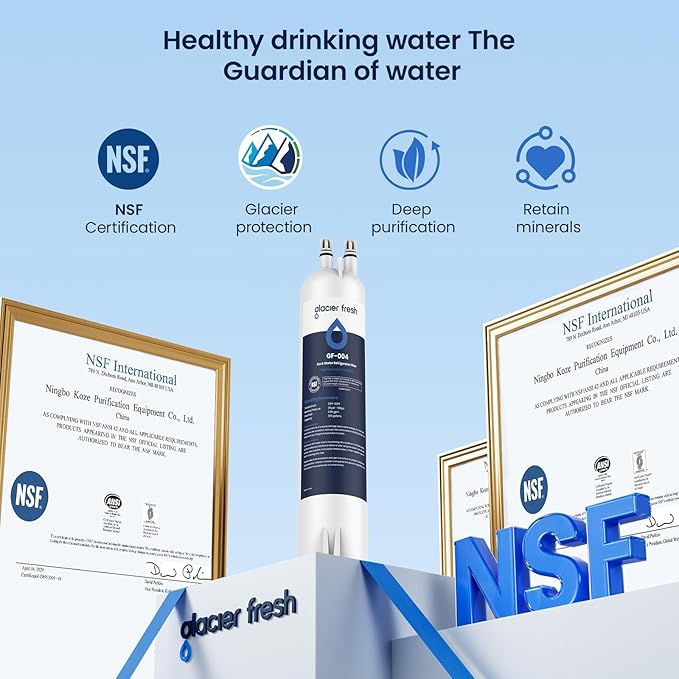 GLACIER FRESH EDR3RXD1 Compatible with 4396841 Refrigerator Water Filter, KAD3RXD1, WHR3RXD1, 4396841, 4396710, Filter 3, 46-9083,46-9030, 9030, 9083 Refrigerator Water Filter, 3 Pack