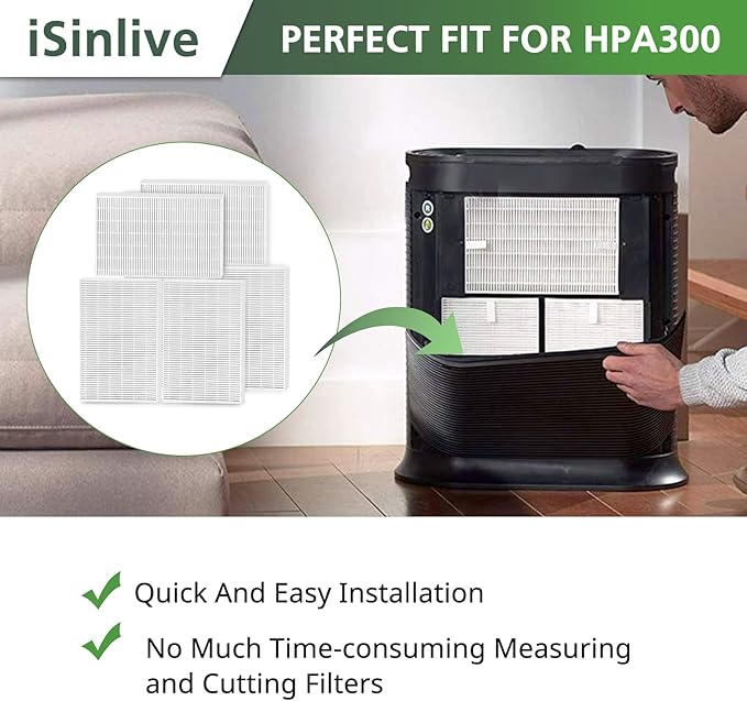 Replacement Filter R Compatible with Honeywell Air Purifier HPA300 HPA200 HPA100 and 5000 Series, 6 Pack HEPA Filter, Fits for Honeywell R Filter (HRF-R3 & HRF-R2 & HRF-R1)