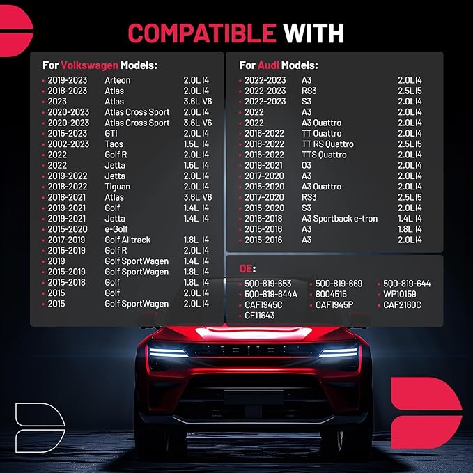 BDFHYK CF11643 Cabin Air Filter Compatible with Audi A3, RS3, S3, A3 Quattro, TT Quattro, TT RS Quattro, TTS Quattro, Q3, Compatible with Volkswagen Atlas,Golf R, Jetta, Golf SportWagen