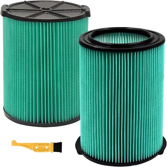 VF6000 5-Layer Pleated Replacement Filter Compatible with Ridgid 5-20 Gallon Wet Dry Vacuums WD5500 WD0671 WD6425 WD7000 WD1280 WD1851 WD1680 WD1956 RV2400A 1400RV RV2600B (2 Pack)