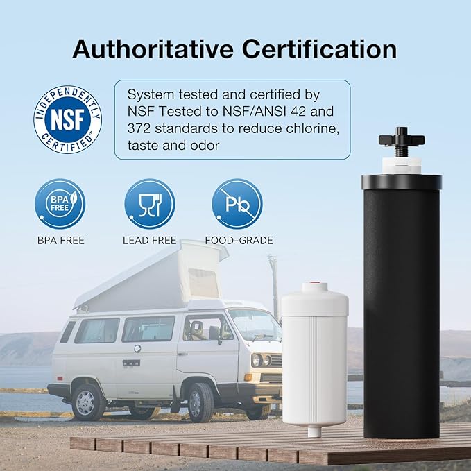 7-stage Filtration Compatible PF-2 Purification Elements Combo Pack NSF/ANSI 42&372 Certified,Replacement for ProOne® and Berkey® PF-2® Countertop Gravity Water Filter System Series (4 Pack)