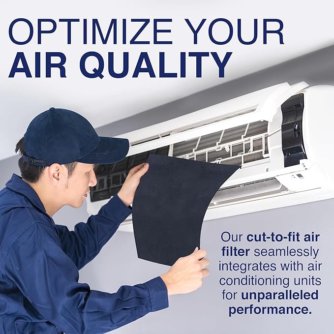 Cut To Fit Air Filter - Carbon Pad Pre Filter forAir Purifiers, AC, Furnace, Trash Cans and Dust, 1/6" thick, 16" x 48" Sheets - 1 Pack