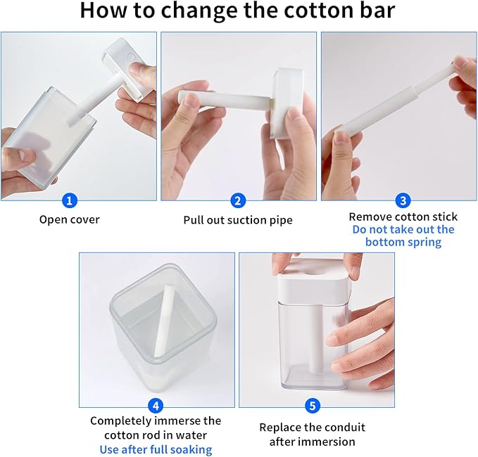 10-Pack Humidifier Filter Cotton Replacement Core, Trimmable Cotton Stick for USB-Powered Smart Humidifiers - Compatible with Cars, Offices, Bedrooms, Mini Humidifier Accessories (5.91 Inch)