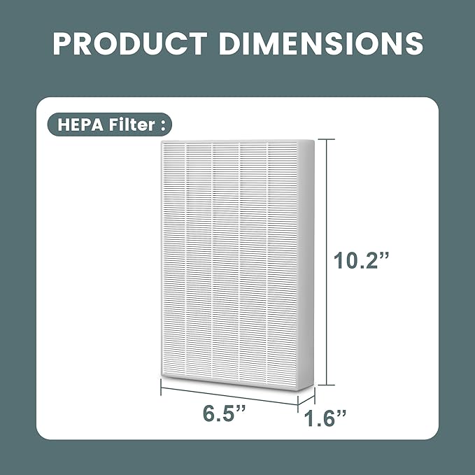 HPA300 HEPA Air Purifier Filter R for Honeywell Air Purifier HPA100/200/300 and 5000 Series, True HEPA Filter Compatible with Honeywell R Filter HRF-R3, HRF-R2, HRF-R1, 6 Pack