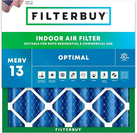 Filterbuy 20x20x4 Air Filter MERV 13 (MPR 1900) Health Defense Replacement (1-Pack), Electrostatic Pleated HVAC AC Furnace Filters, Made in USA (Actual Size: 19.50 x 19.50 x 3.63)