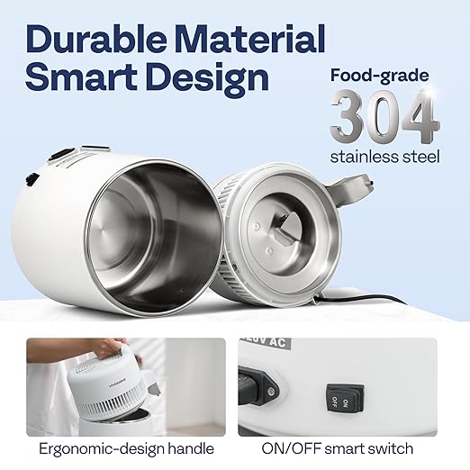 VIVOHOME Water Distiller Countertop 1.6 Gallon/6L 900W Distilled Water Machine with Smart Switch Purifier Filter for Home Office, White