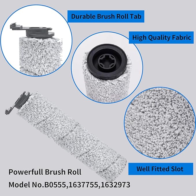 3882 Crosswave OmniForce Replacement Roller & Filters Compatible for Bissell Wet Dry Vacuum Cleaners (Models 3882/3883/3967F/3970F) - 4 Filters, 2 Rollers & 1 Cleaning Brush Included