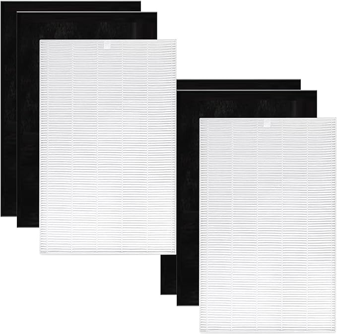 AP-1216-FP Replacement Filter Set Compatible with COWAY AP-1216L Tower Mighty Air Purifier, HEPA(2) and Carbon(4)