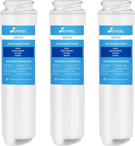 GSWF Water Filter Replacement for GE GSWF, SmartWater GSWFDS 100810 238C2334P001, Kenmore 46-9914, 469914, Reduce Lead, 3 Pack