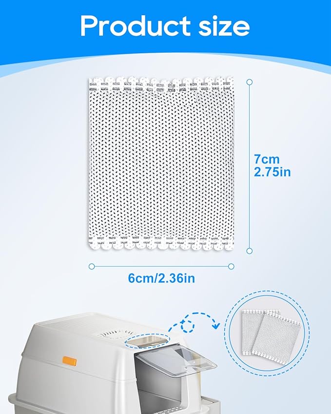 12PCS Activated Charcoal Odor Absorber Compatible with OKSOTY Stainless Steel Litter Box Deodorizer, Compatible with PuraMAX Self Cleaning Litter Boxes, Cat Litter Smell Eliminator Filter