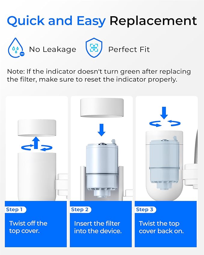[Alkaline] Waterdrop NSF Certified Water Filter, Replacement for All PUR®, PUR®PLUS Faucet Filtration Systems, Pur® RF-9999® Faucet Water Filter (3 Count), Model No.: WD-C08A