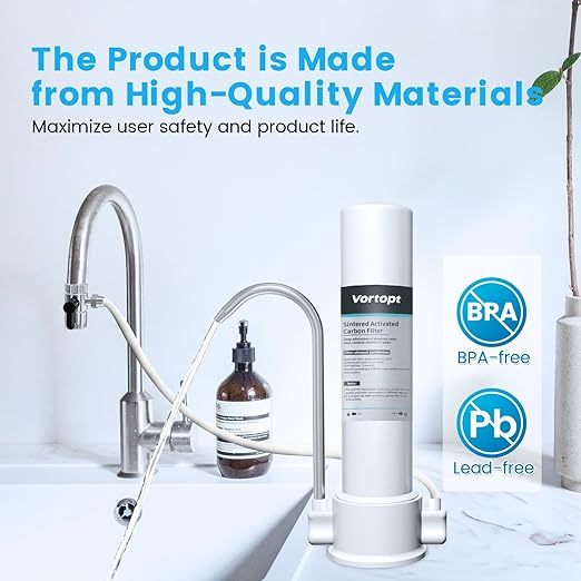 Countertop Water Filtration System - Faucet Water Filter for Sink - Water Purifier for Kitchen - Reduces Chlorine, Heavy Metals, Bad Odors - F8 - Includes 1 Filter