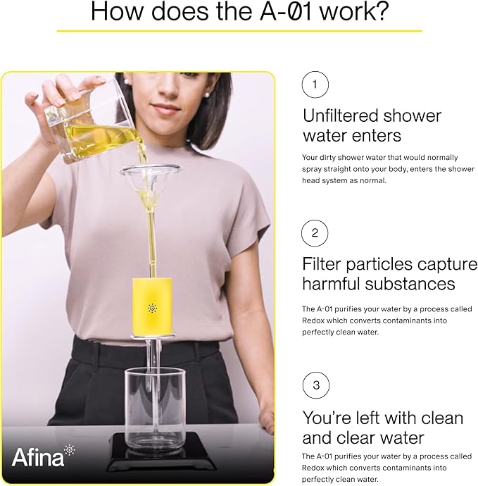 Afina Shower Head with Filter - High Pressure Filtered Shower Head - Improves Skin & Hair by Reducing Chlorine & Heavy Metals from Hard Water | Shower Filter (Nickel)