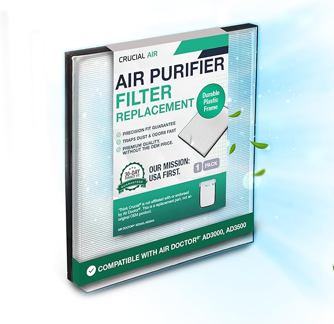 Air Purifier Filter Replacement – Compatible with Air Doctor Models AD3000 and AD3500 – Includes Efficient Air Filter Replacement for Home and Office - Third Party - Product (1-Pack)