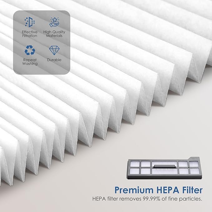 Replacement Parts Compatible with eufy X10 Pro Omni Robot Vacuums Replacement Parts, 4 Dust Bags, 4 Washable Vacuum Mop Cloths, 4 Side Brushes, 4 HEPA Filters, 1 Main Brush, X10 Pro Omni Accessories