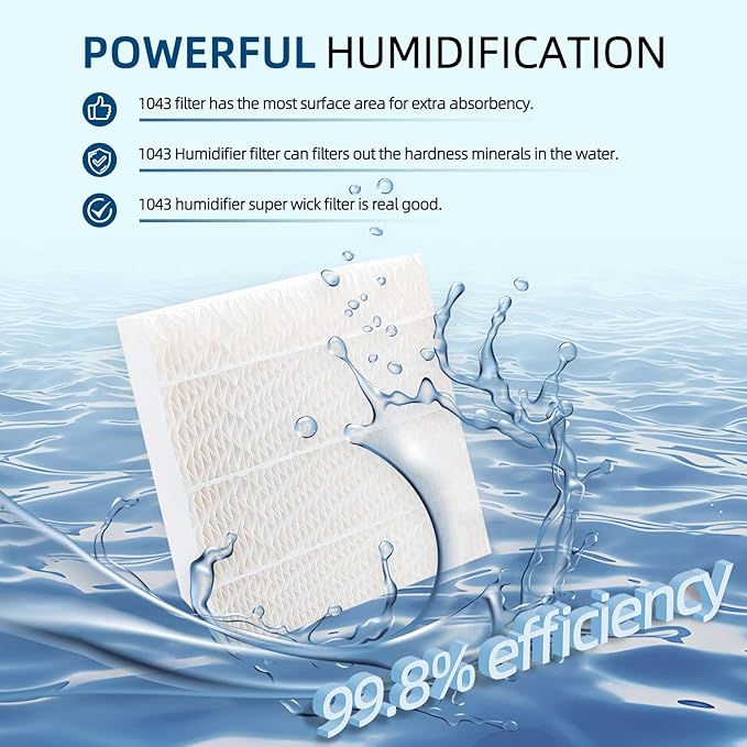 2-Pack 1043 Humidifier Filter Replacement: for Essick Air AIRCARE EP9500, EP9700, EP9800, EP9R500, EP9R800, 821000, 826000, 826800, 831000 and Bemis Space Saver 800 8000 Super Wick Humidifiers