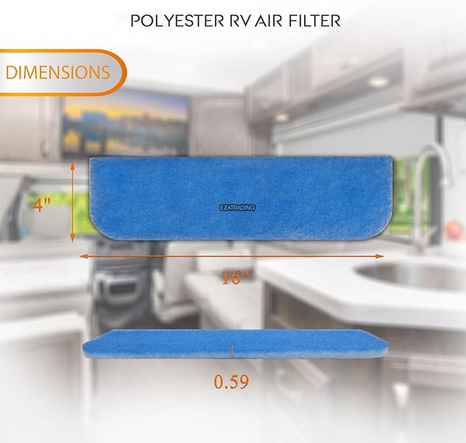 RV Air Conditioner Filter - 4" x 16" RV Air AC Filter Replacement For Coleman Mach MERV 8 Air Filter (2 Pack)