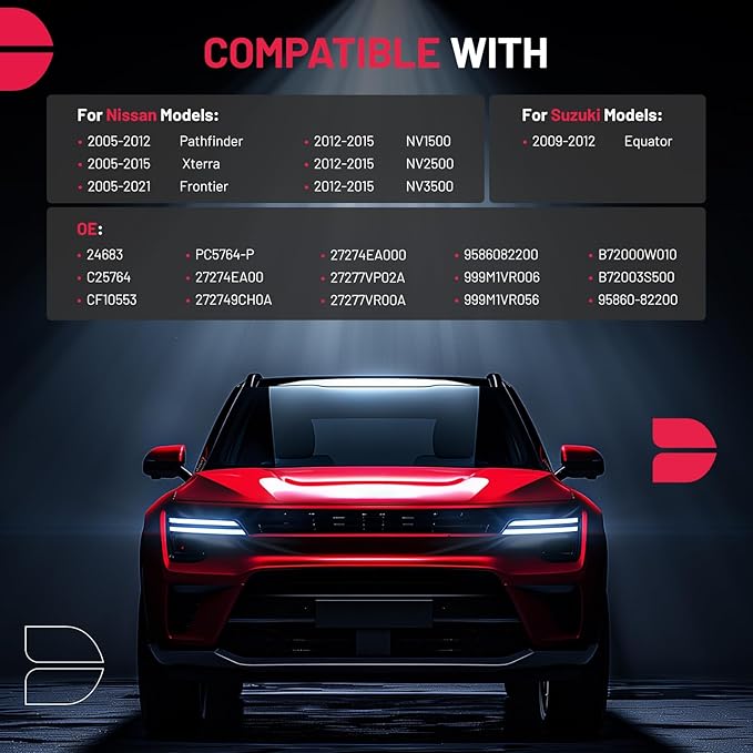 BDFHYK CF10553 Cabin Air Filter w/Activated Carbon Compatible with Nissan 2005-2012 Pathfinder, 2012-2015 NV1500/NV2500/NV3500, 2005-2015 Xterra, 2005-2021 Frontier, Compatible with Suzuki Equator