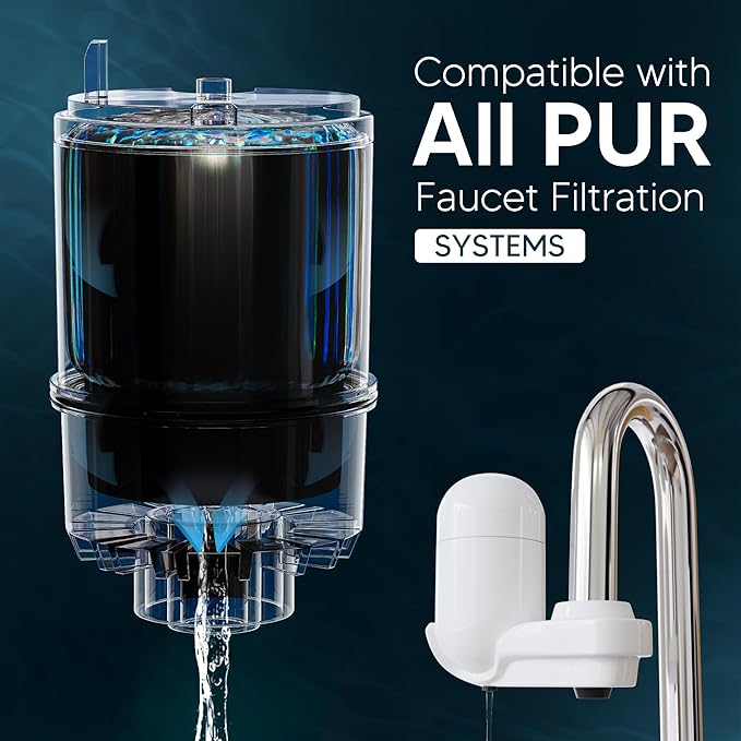 BOGDA Faucet Water Filter Replacement Fit for All P-ur, P-UR PLUS FM-2500V, FM-3700, RF3375, PFM400H PFM450S PFM150W PFM350V PUR-0A1 FM2500V FM-3700 Faucet Mount Filtration Systems, 3 Filters