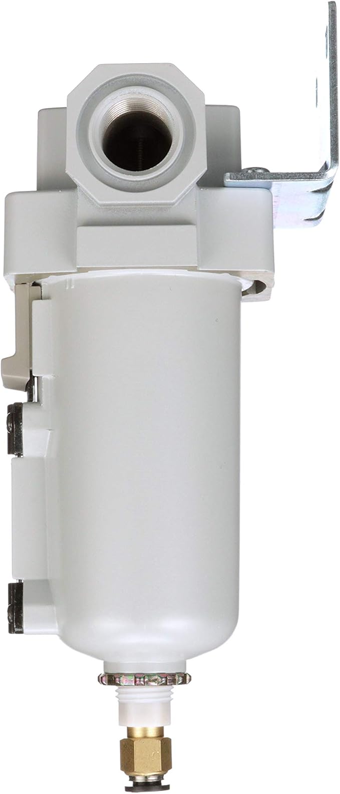 PneumaticPlus SAF400-N04BD-MEP Compressed Air Filter 1/2" NPT, 10 Micron Element, Metal Bowl, Auto Drain, Bracket Included