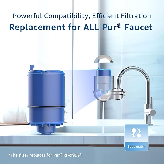 Maxblue NSF Certified Water Filter, Replacement for Pur® RF9999® Faucet Water Filter, Pur® PLUS Faucet Model FM-2500V, Pur-0A1, FM-3700, PFM150W, PFM400H, PFM450S (Pack of 3),MB-C08A