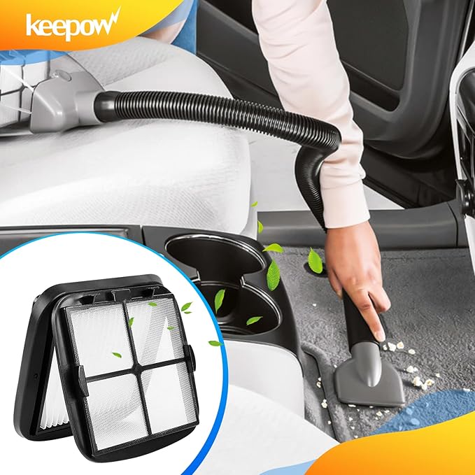 KEEPOW Pet Hair Eraser Filter Replacement 97D5, 2 Pack - Compatible with Bissell Pet Hair Eraser Corded Handheld Vacuum 33A1, 35V4, 47R5 Series, Part# 2037416, 2031432