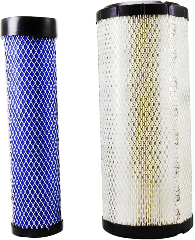46671&46672 Engine Air Filter Kit Inner Outer Fit for John Deere Skid Steer 240 250 270 CT322 317 Case 40XT 60XT 70XT 75XT 85XT 1840 1845C 435 445 445CT Kubota SVL75 SVL75-2 SVL75C SVL75C-2