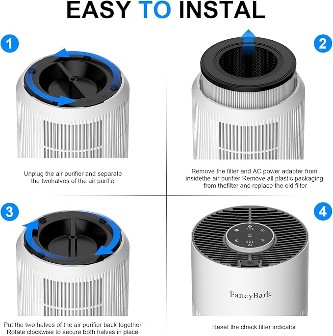 Air Purifiers for Home Bedroom Up to 1000 Ft², H14 True HEPA Room Air Purifiers for Bedroom With Sleep Mode Light Mode & Aroma Function Air Cleaner Smoke Odor Dust Pollen Pet Dander (White)