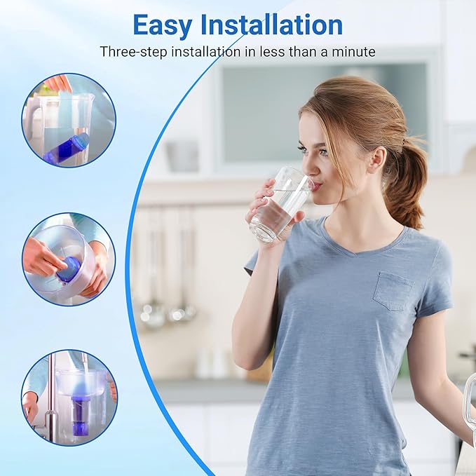 Water Filter Replacement Compatible with PUR Pitcher and Dispenser CRF950Z, CRF-950Z, PPF900Z, PPF951K, 4-in-1 Filter System, Effectively Reducing Lead, PFOA, and PFOS, Pack of 4, By DESENRUIS