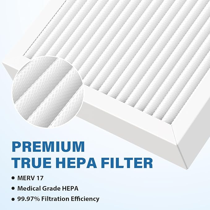 990051000 Replacement Filter Compatible with Hamilton Beach TrueAir Air Purifier 04383 04384 04385 04386, 2 Filter & 6 Carbon Filters