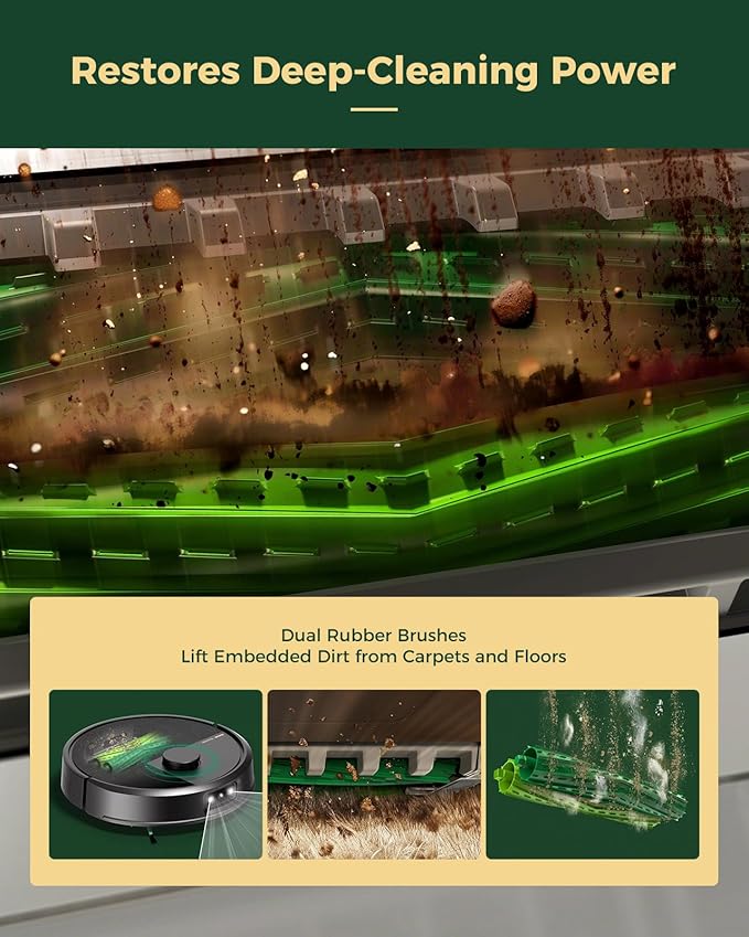 Accessories Kit for iRobot Roomba Max 705 Vac/Plus 504 Vac Robot Vacuum Cleaner, Replacement Parts with 2 Main Brushes, 6 Dust Bags, 4 Filters, 1 Cleaning Brush(Without Side Brushes)