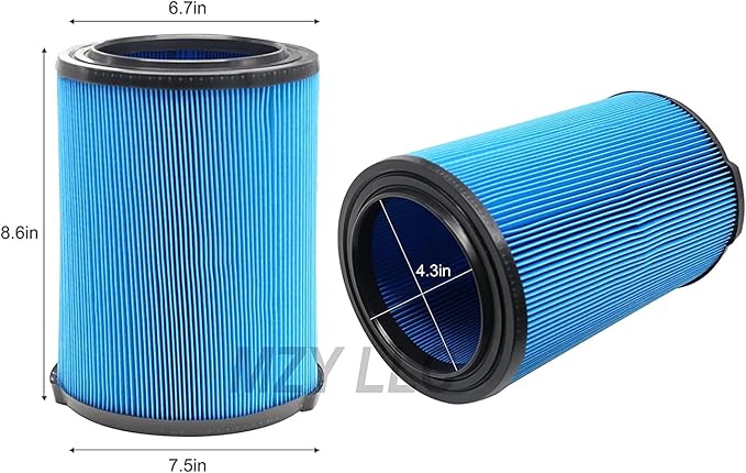 VF5000 3-Layer Pleated Paper Vacuum Filter for RIDGID 5-20 Gallon Vacuums, VF3502 Replacement Vacuum Bags Compatible with Ridgid Wet/Dry Vacuum 12-16 Gallon
