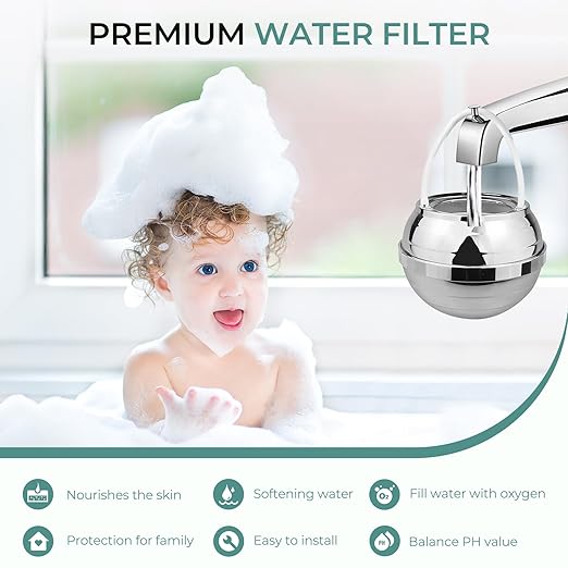Bath Filter for Tub - 8 Stages Bath Water Filter for Tub Faucet, Hard Water Softener to Remove contaminants, Chlorineand Fluoride, 2,500 Gallons of Filtration, BPA Free (Chrome)